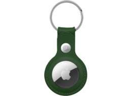 Crong Keychain Crong kožené pouzdro s kroužkem na klíče Apple AirTag (zelené)