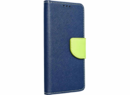 Efektní pouzdro na knihy FANCY BOOK HOLSTER na Samsung Galaxy S22 Ultra Navy Blue Lime Case