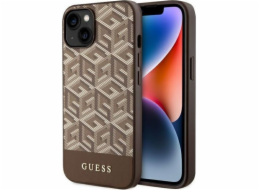 Guess Guess GCube Stripes MagSafe – pouzdro na iPhone 14 (hnědé)