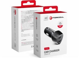 ForCell FORCELL CARBON nabíječka autonabíječka Typ C 3.0 PD20W + Typ C 3.0 PD20W CC50-2C černá (celkem 40W)