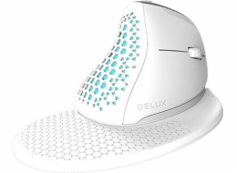 Delux myš Delux M618XSD BT+2,4G RGB bezdrátová vertikální myš (bílá)