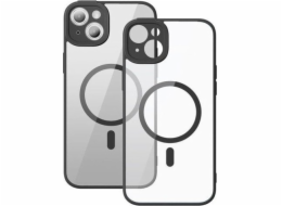 Ochranná sada Baseus Baseus Frame Transparentní magnetické pouzdro a tvrzené sklo pro iPhone 14 Plus (černá)