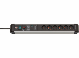 Brennenstuhl Premium-Protect-Line prodlužovací kabel proti přepětí 6 zásuvek 3 m černá a stříbrná (1391014600)