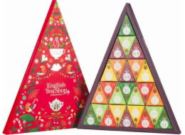 Adventní kalendář English Tea Shop Červený vánoční stromek Bio 25 pyramid