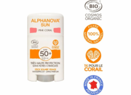 Alphanova Alphanova Sun, opalovací tyčinka, SPF50+, růžový korál, 12 g