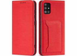 Pouzdro Hurtel Magnet Card Case pro Samsung Galaxy A13 5G Cover Card Wallet Card Stand Red