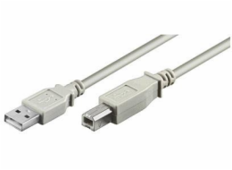 Kabel MICRO_CONNEC USB TypeA M, USB TypeB M, 1,8m, bílý