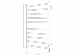 Elektrický sušák ručníků Thema Lux BK-109W-10T, černý