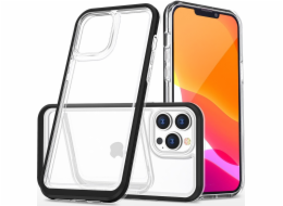 Pouzdro Hurtel Clear 3v1 iPhone 14 Pro, silikonový kryt s rámečkem, černý