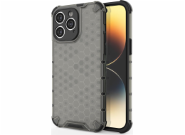 Pouzdro Hurtel Honeycomb iPhone 14 Pro Max, obrněný hybridní kryt, černý