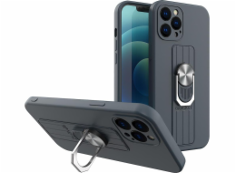 Silikonové pouzdro Hurtel Ring Case s držákem na prst a stojánkem pro Xiaomi Redmi 9C tmavě modré