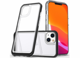 Silikonový kryt Hurtel Clear 3v1 iPhone 14 s rámečkem černý