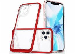 Pouzdro Hurtel Clear 3v1 pro iPhone 11 Pro, gelový kryt s červeným rámečkem