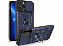 Pouzdro Hurtel Hybrid Armor Camshield iPhone 13 Pro pancéřový kryt s krytem fotoaparátu modrý