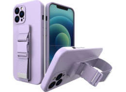 Hurtel Rope case gelové pouzdro s řetízkem na kabelku šňůrka na kabelku iPhone 13 Pro Max fialová