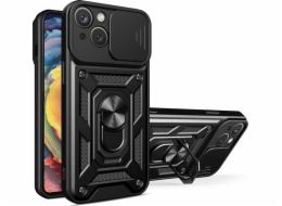 Pancéřový kryt Hurtel Hybrid Armor Camshield pro iPhone 14 Plus s krytem fotoaparátu černý