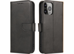 Pouzdro Hurtel Wallet s klopou a stojánkem pro iPhone 15 Plus Magnet Case - černé