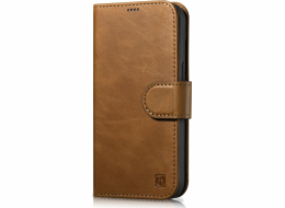 iCarer iCarer iCarer Oil Wax Wallet Case 2v1 iPhone 14 Plus Case Kožený Flip Cover Anti-RFID Brown (WMI14220723-TN)