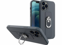 Silikonové pouzdro Hurtel ETUI Ring Case s uchopením na prst a stojánkem pro Xiaomi Poco M4 Pro 5G modré CASE