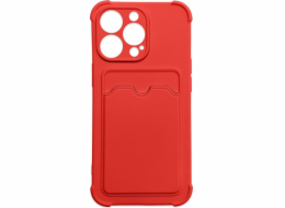 Hurtel Card Armor Case Case Cover pro iPhone 12 Pro Card Wallet Silikonový Air Bag Armor Red