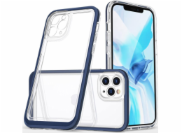 Pouzdro Hurtel Clear 3v1 pro iPhone 11 Pro, gelový kryt s rámečkem, modrý