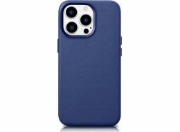 iCarer iCarer Case Kožený kryt pouzdro z přírodní kůže pro iPhone 14 Pro modré (WMI14220706-BU) (kompatibilní s MagSafe)