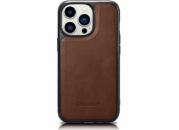 Pouzdro iCarer iCarer Leather Oil Wax potažené přírodní kůží pro iPhone 14 Pro Max (kompatibilní s MagSafe) hnědé (WMI14220720-BN)