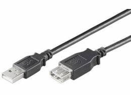 Kabel MICRO_CONNEC USB TypeA M, USB TypeA F, 1,8m, černý
