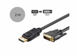 Kabel MICRO_CONNEC Dipslay port M, DVI M, 2m, černý