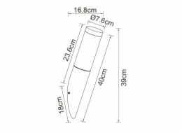 Svítidlo Domoletti Monteo DH021, 23W, E27, IP44, antracit