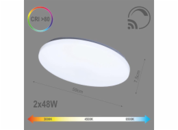 Stropní svítidlo Tope Sopot, 2x48W, LED, O585mm