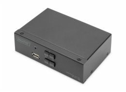 DIGITUS DS-12851 KVM Switch, 2x DP in, DP Out, 2x USB B, 4K @ 60 Hz, černá