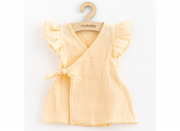 Letní kojenecké mušelínové šaty New Baby Leny peach Vel.80 (9-12m)