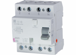 Relé odvodu proudu EFI6-P4 (25 A, 6 kA, 30 mA AC, 4P)