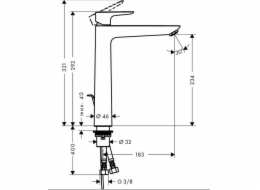 Umyvadlová baterie Hansgrohe Talis E 71716340, černá