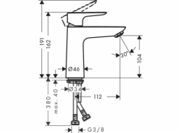 Umyvadlová baterie HANSGROHE TALIS E110, černá