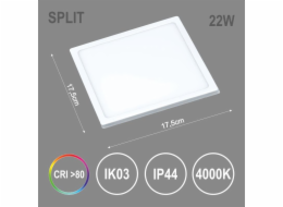 Závěsná lampa Tope Split, 22W, 4000°K, LED, bílá