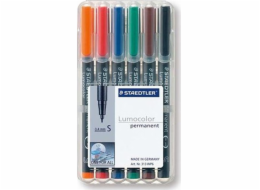 STAEDTLER fóliové pero Lumocolor S perm 6 kusů