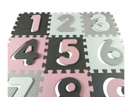 Pěnové puzzle podložka ohrádka Milly Mally Jolly 3x3 Digits Pink Grey