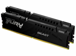 KINGSTON DIMM DDR5 32GB (Kit of 2) 6000MT/s CL30 ECC FURY Beast XMP Černá