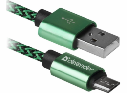 USB Defender USB-A - microUSB kabel 1 m Zelený (87804)