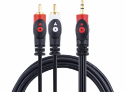 Libox Jack 3,5mm - RCA (Cinch) kabel x2 3m černý (LB0023)