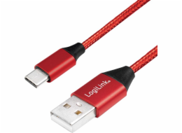 LogiLink USB-A - USB-C USB kabel 0,3 m červený (CU0147)