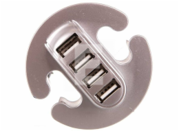 GTV HUB USB 4 porty stříbrné (HB-USB-4X-80)