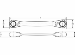 Teng Tools ráčnový očkový klíč 4v1 (60050811RX)