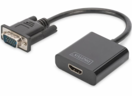 Digitus HDMI AV adaptér - D-Sub (VGA) + Jack 3,5 mm černý (DA-70473)