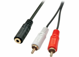 Lindy Jack 3,5 mm - RCA (Cinch) kabel x 2 0,2 m černý (35677)