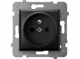 Ospel ARIA Single socket w/u black metallic GP-1UZ/m/33