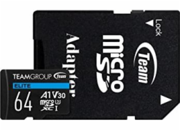 Karta TeamGroup Elite MicroSDXC 64GB Class 10 UHS-I/U3 A1 V30 (TEAUSDX64GIV30A103)