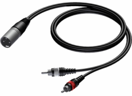 Procab XLR - RCA (Cinch) kabel x2 1,5 m černý (CAB703/1,5)